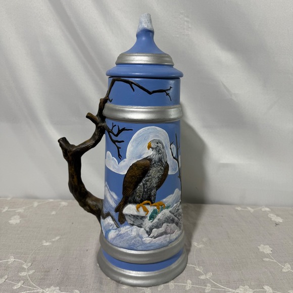 Eagle Beer Stein Ceramic Decorative Stein with Lid and Handle - Picture 4 of 8
